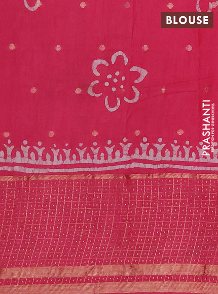 Pink Semi Chanderi Saree - Batik Prints