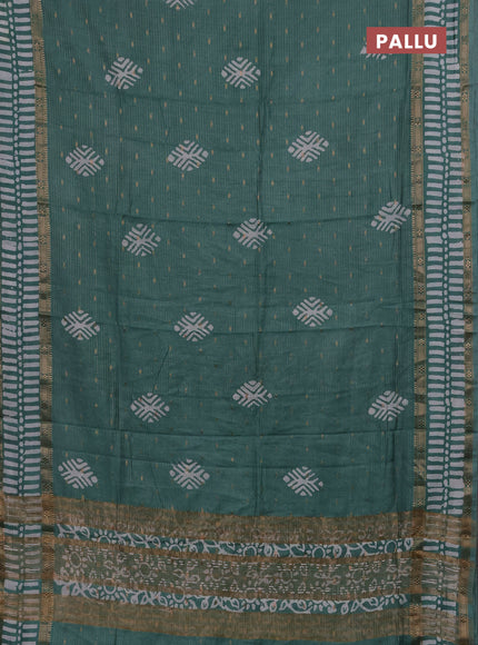 Pastel Green Semi Chanderi Saree - Batik Prints