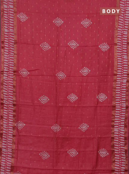 Pink Semi Chanderi Saree - Batik Prints