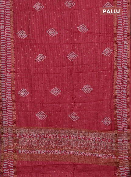Pink Semi Chanderi Saree - Batik Prints