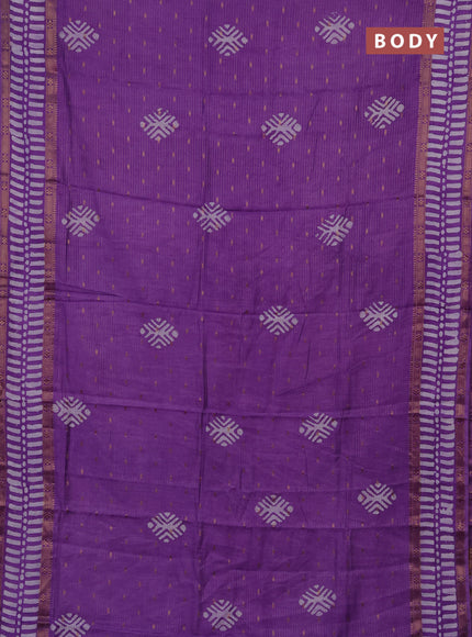 Lavender Semi Chanderi Saree - Batik Prints