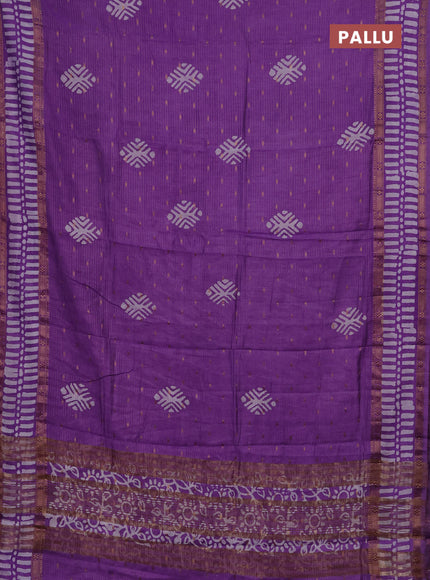 Lavender Semi Chanderi Saree - Batik Prints