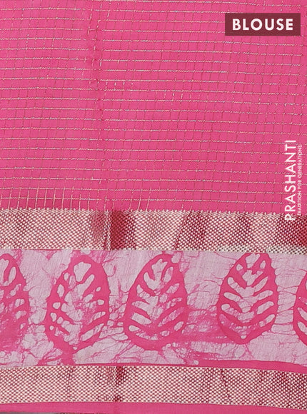 Pink Semi Chanderi Saree - Batik Prints