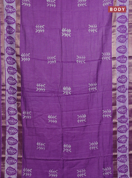 Lavender Semi Chanderi Saree - Batik Prints