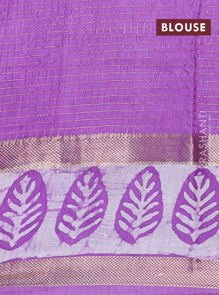 Lavender Semi Chanderi Saree - Batik Prints