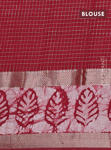 Maroon Semi Chanderi Saree - Batik Prints