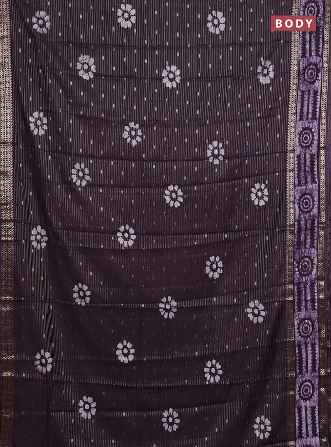Jamun Semi Chanderi Saree - Batik Prints