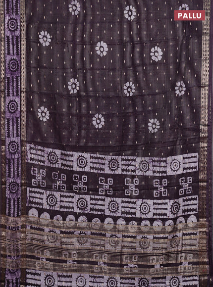 Jamun Semi Chanderi Saree - Batik Prints