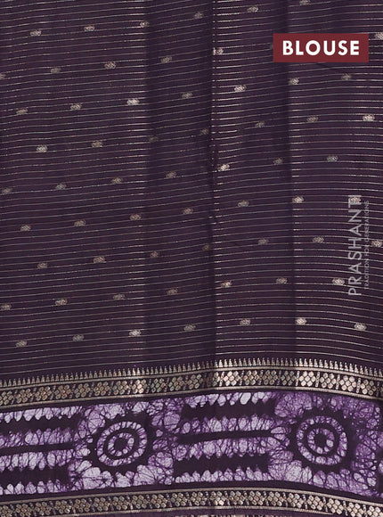 Jamun Semi Chanderi Saree - Batik Prints