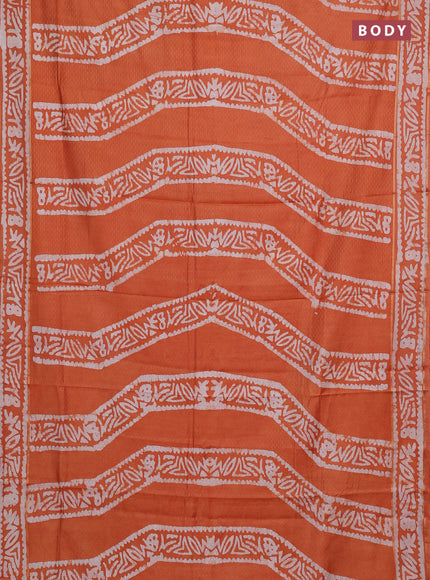 Orange Semi Chanderi Saree - Batik Prints