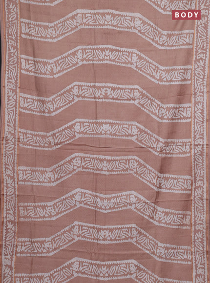 Pastel Brown Semi Chanderi Saree - Batik Prints