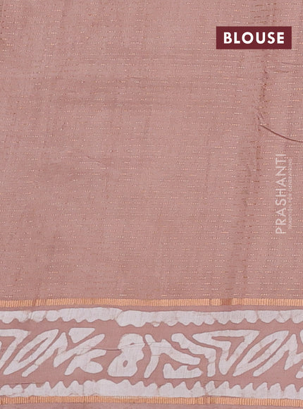Pastel Brown Semi Chanderi Saree - Batik Prints