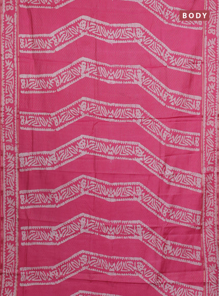 Pink Semi Chanderi Saree - Batik Prints