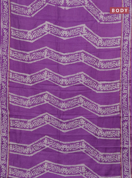 Lavender Semi Chanderi Saree - Batik Prints