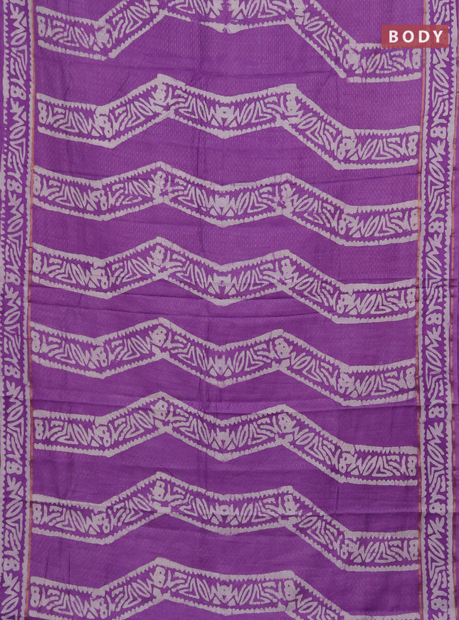 Lavender Semi Chanderi Saree - Batik Prints