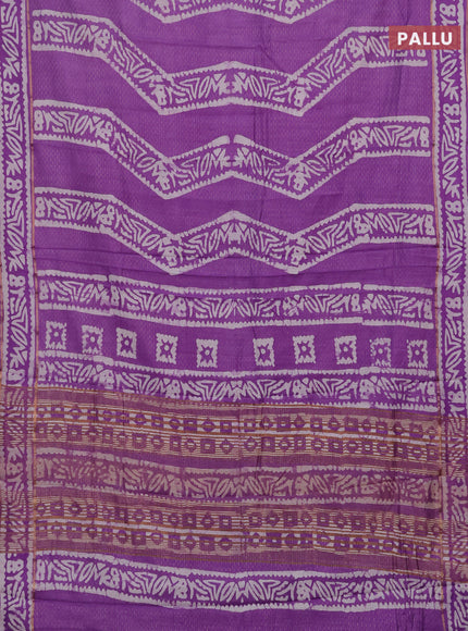 Lavender Semi Chanderi Saree - Batik Prints
