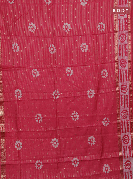 Pink Semi Chanderi Saree - Batik Prints