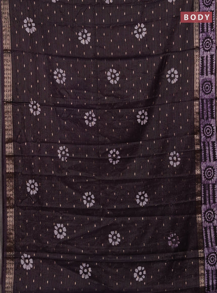 Jamun Semi Chanderi Saree - Batik Prints