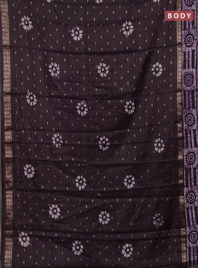 Jamun Semi Chanderi Saree - Batik Prints