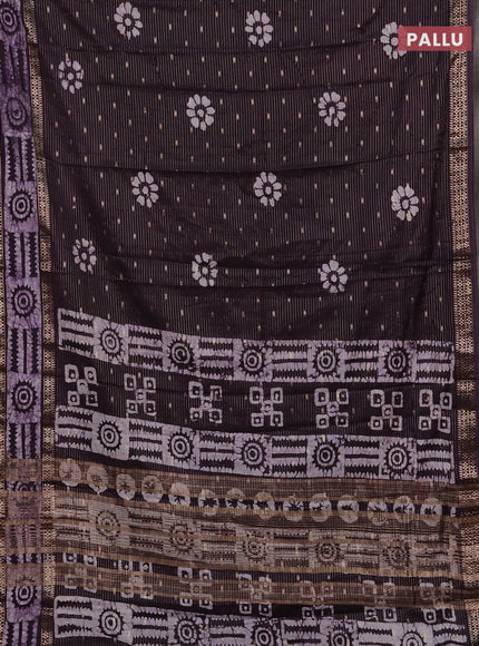 Jamun Semi Chanderi Saree - Batik Prints