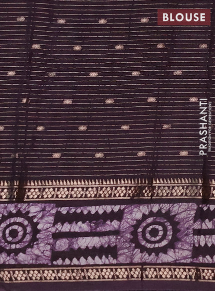 Jamun Semi Chanderi Saree - Batik Prints
