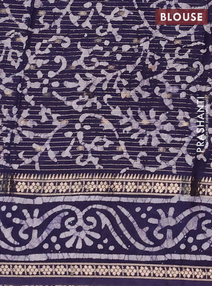 Blue Semi Chanderi Saree - Batik Prints