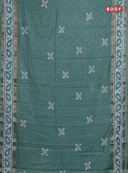 Pastel Green Semi Chanderi Saree - Batik Prints