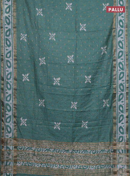 Pastel Green Semi Chanderi Saree - Batik Prints