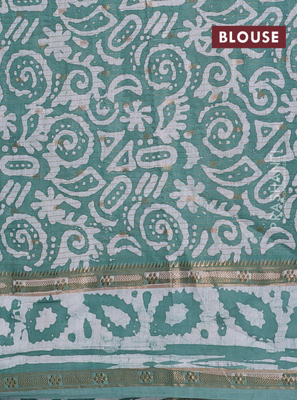 Pastel Green Semi Chanderi Saree - Batik Prints