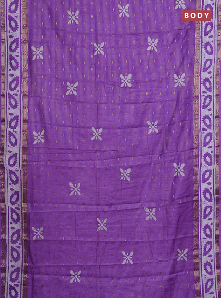 Lavender Semi Chanderi Saree - Batik Prints