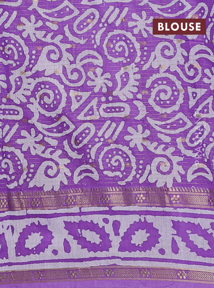 Lavender Semi Chanderi Saree - Batik Prints