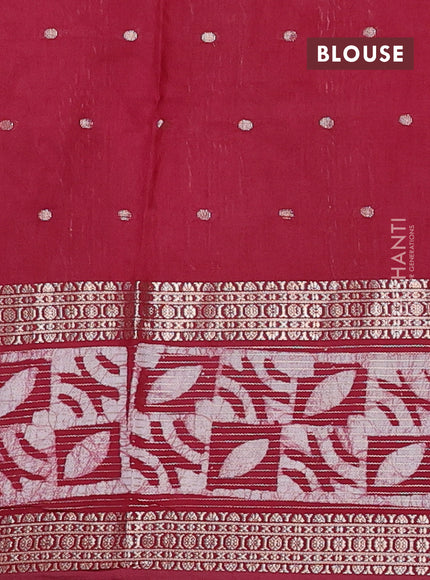 Maroon Semi Chanderi Saree - Batik Prints