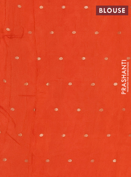 Orange Semi Chanderi Saree - Batik Prints