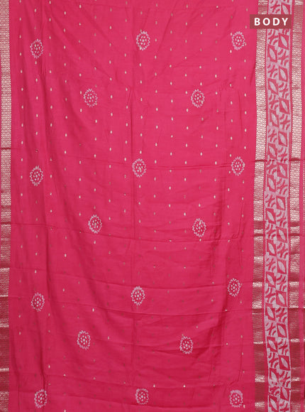Pink Semi Chanderi Saree - Batik Prints