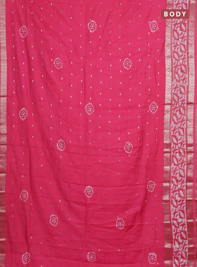 Pink Semi Chanderi Saree - Batik Prints