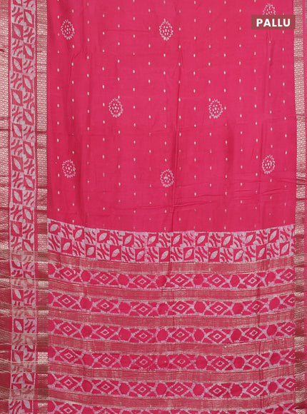 Pink Semi Chanderi Saree - Batik Prints