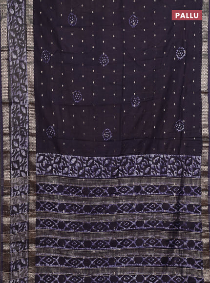 Navy Blue Semi Chanderi Saree - Batik Prints
