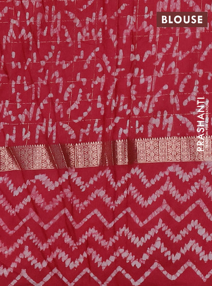 Maroon Semi Chanderi Saree - Batik Prints