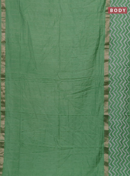 Green Semi Chanderi Saree - Batik Prints