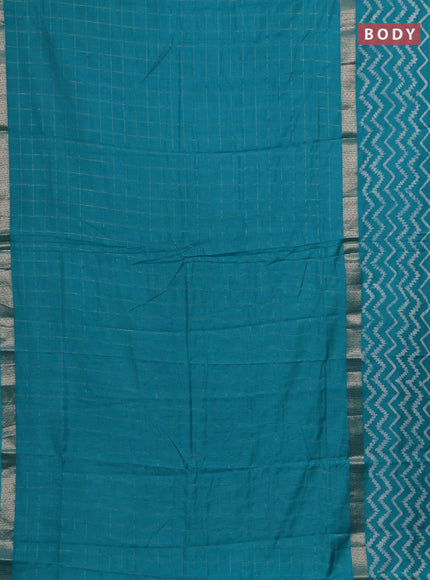 Blue Semi Chanderi Saree - Batik Prints