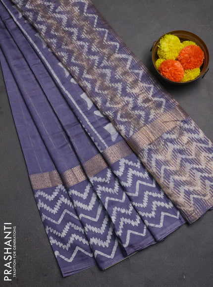 Pista Green Semi Chanderi Saree - Batik Prints