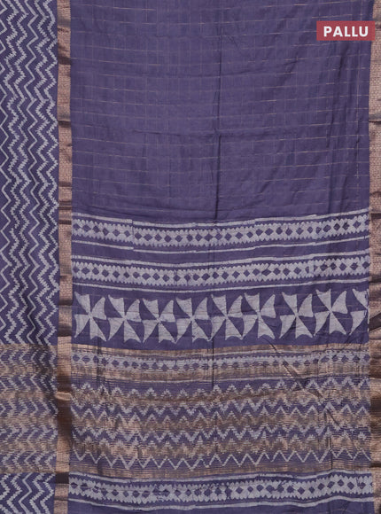 Pista Green Semi Chanderi Saree - Batik Prints