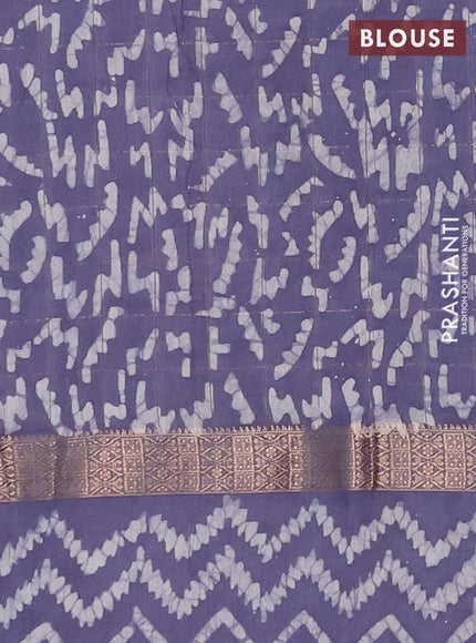 Pista Green Semi Chanderi Saree - Batik Prints