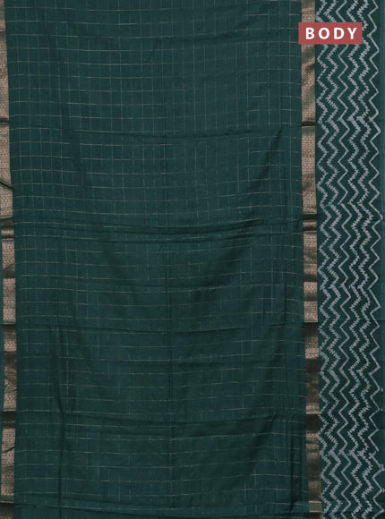 Green Semi Chanderi Saree - Batik Prints