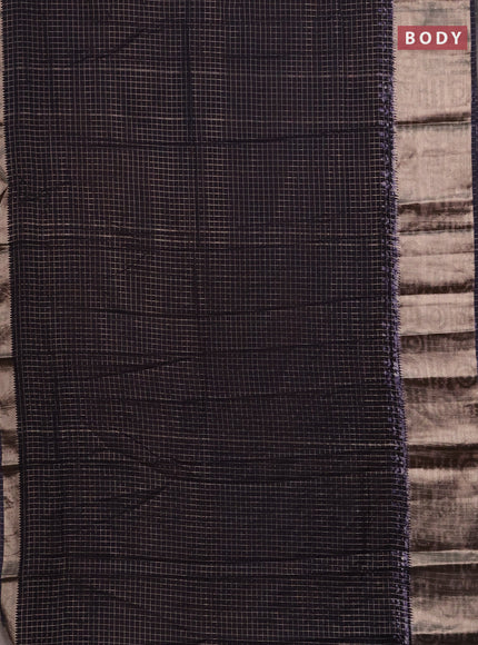 Black Semi Chanderi Saree - Batik Prints