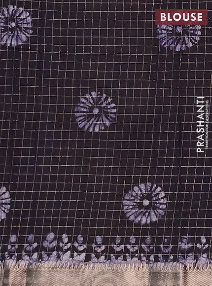 Black Semi Chanderi Saree - Batik Prints