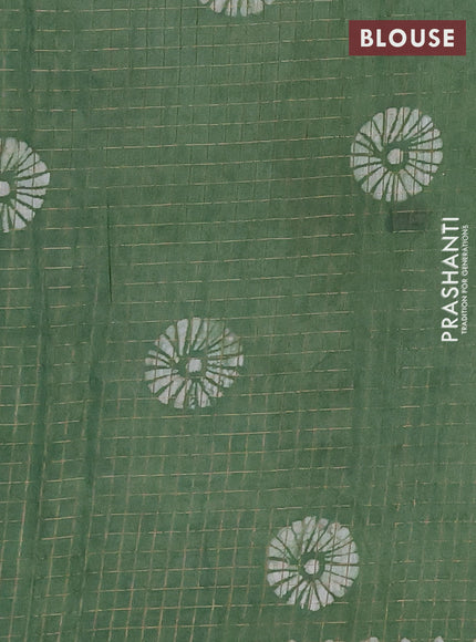 Green Semi Chanderi Saree - Batik Prints