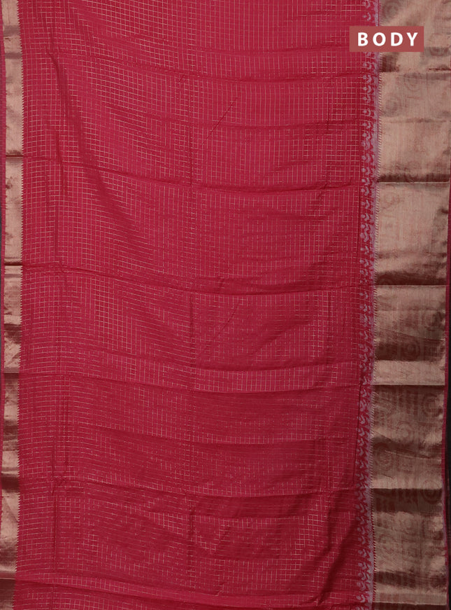 Pink Semi Chanderi Saree - Batik Prints