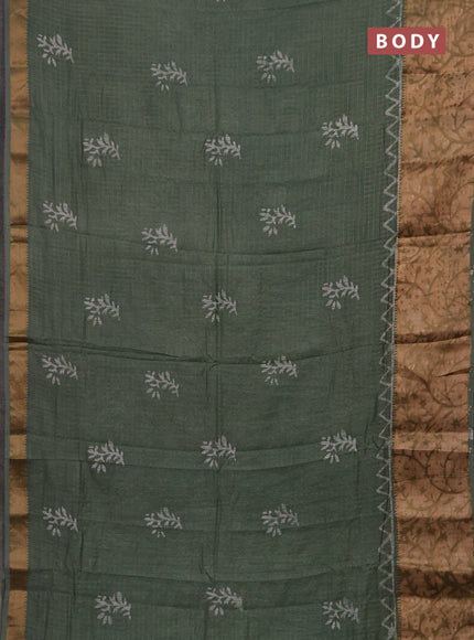 Pastel Green Semi Chanderi Saree - Batik Prints