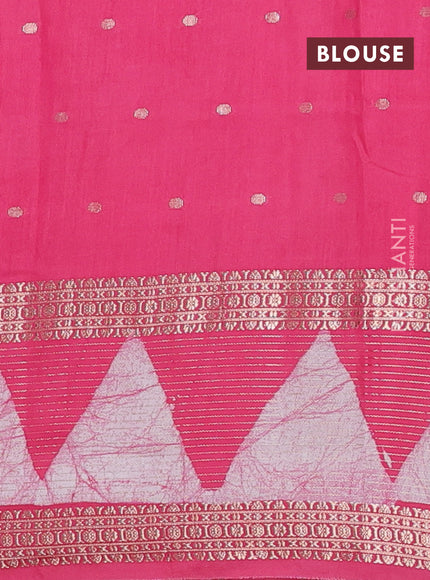 Pink Semi Chanderi Saree - Batik Prints